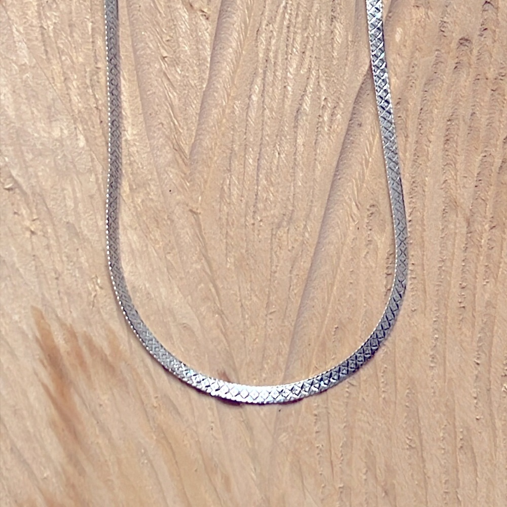 Sterling Silver Diamond Cut Herringbone 20 inch 3mm Necklace